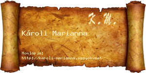 Károli Marianna névjegykártya